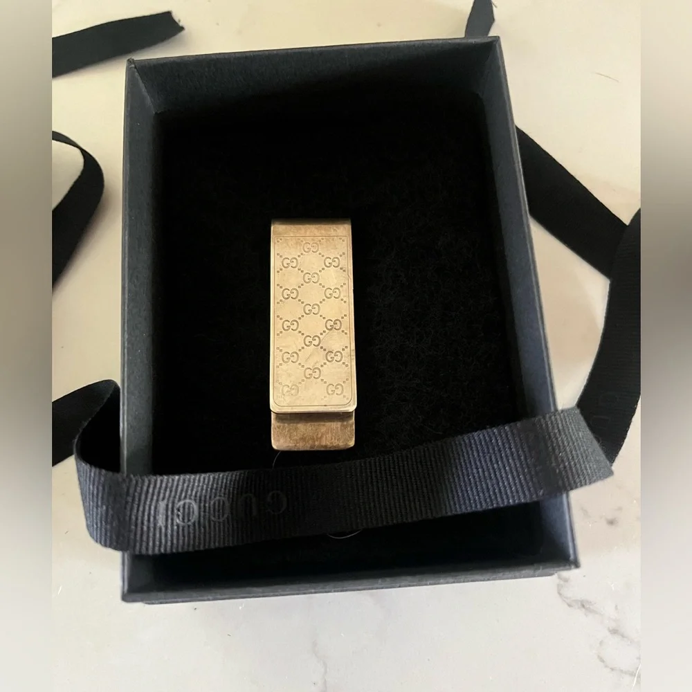 Gucci sterling Silver Monogrammed Money Clip